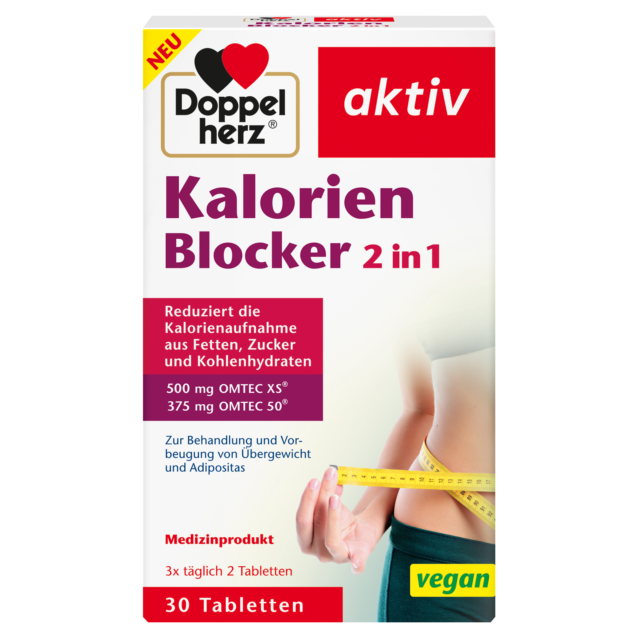 DOPPELHERZ Kalorien Blocker 2in1 Tabletten Abbildung für DOPPELHERZ Kalorien Blocker 2in1 Tabletten