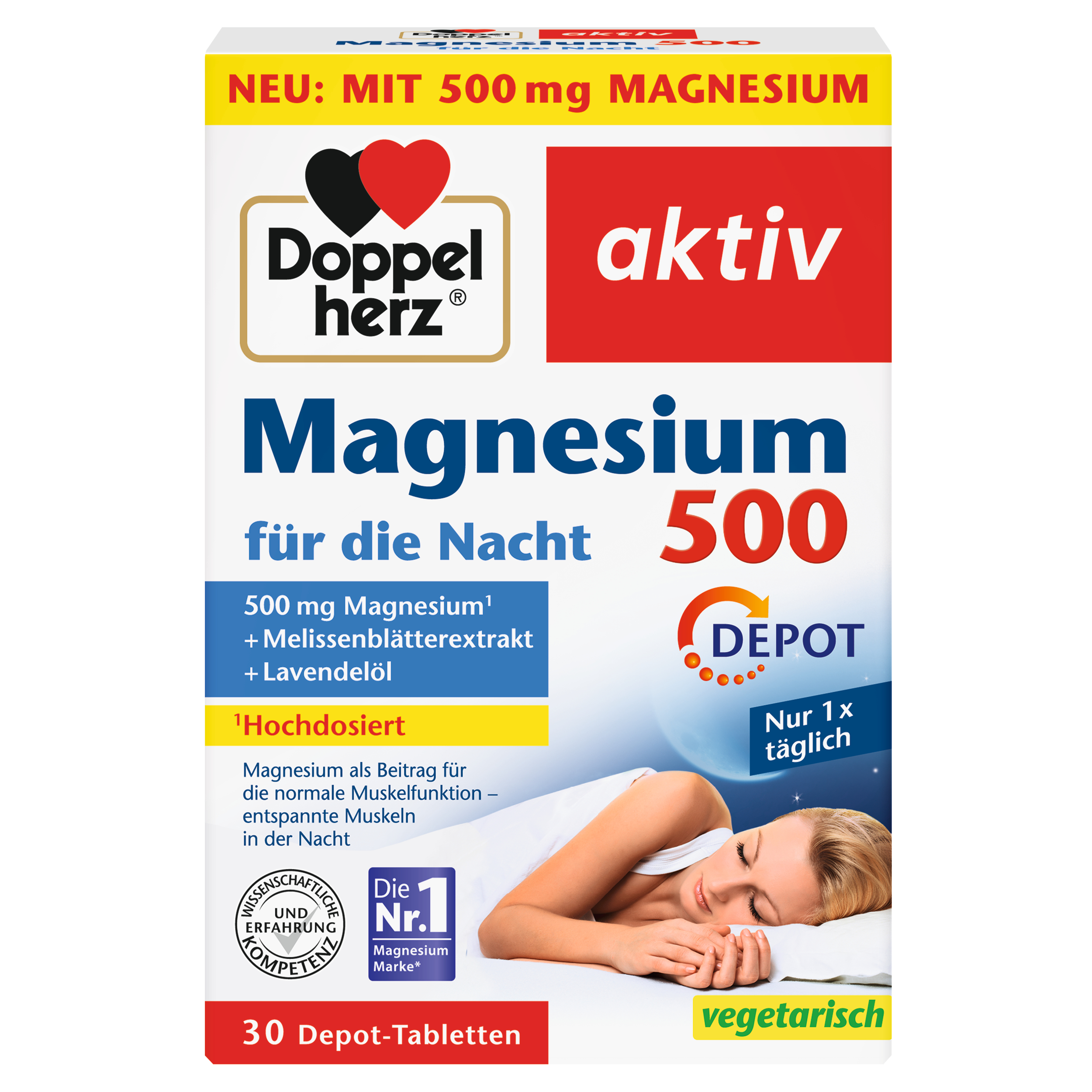DOPPELHERZ Magnesium 500 für die Nacht Abbildung für DOPPELHERZ Magnesium 500 für die Nacht