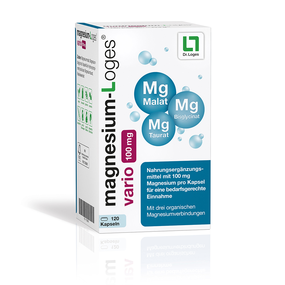 MAGNESIUM-LOGES vario 100 mg Kapseln Abbildung für MAGNESIUM-LOGES vario 100 mg Kapseln