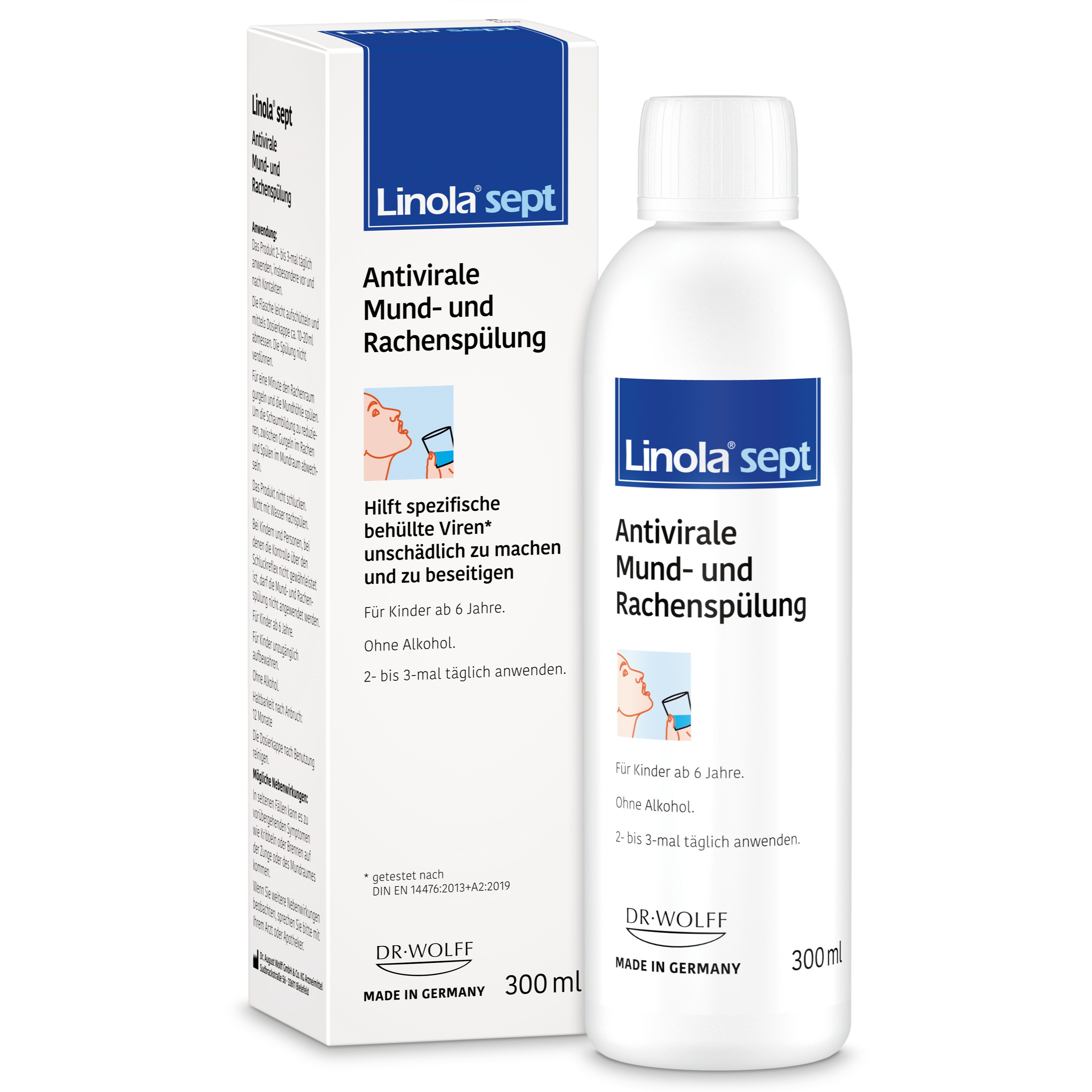 Linola sept Antivirale Mund- und Rachenspülung Abbildung für Linola sept Antivirale Mund- und Rachenspülung