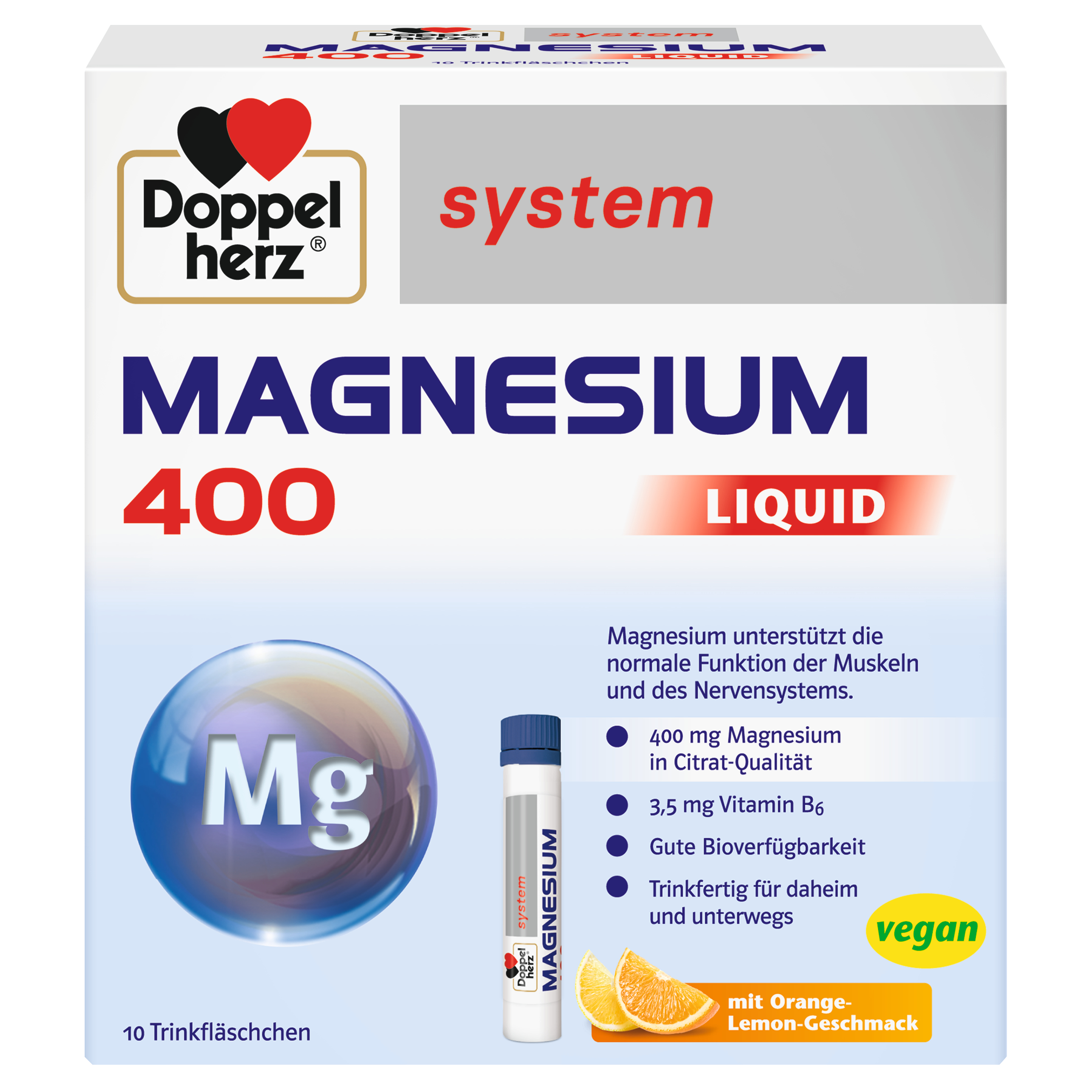 DOPPELHERZ Magnesium 400 Liquid system Trinkamp. Abbildung für DOPPELHERZ Magnesium 400 Liquid system Trinkamp.