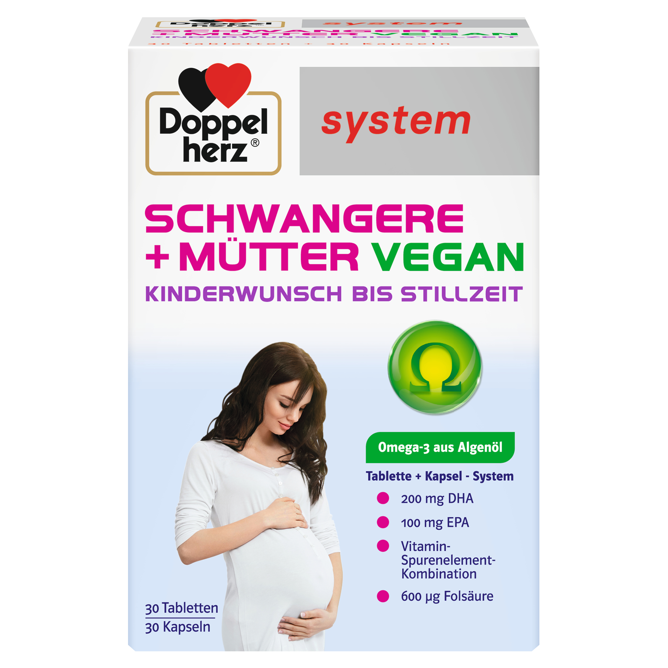 DOPPELHERZ Schwangere+Mütter vegan syst.Kombipack. Abbildung für DOPPELHERZ Schwangere+Mütter vegan syst.Kombipack.
