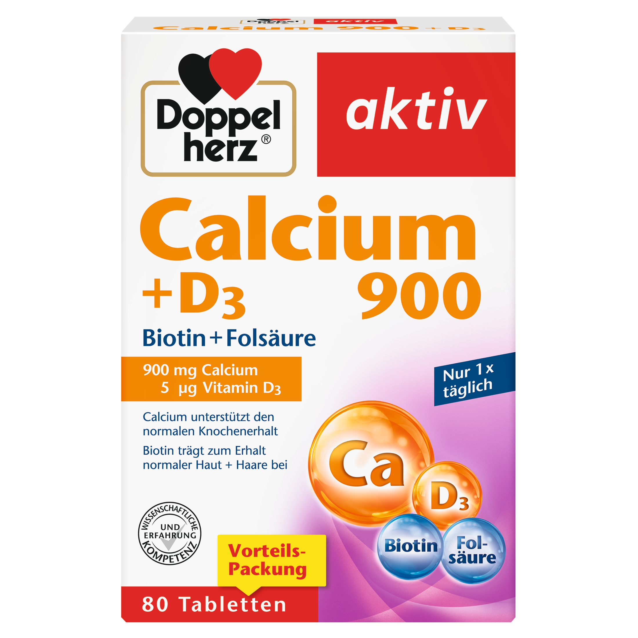 DOPPELHERZ Calcium 900+D3 Tabletten Abbildung für DOPPELHERZ Calcium 900+D3 Tabletten