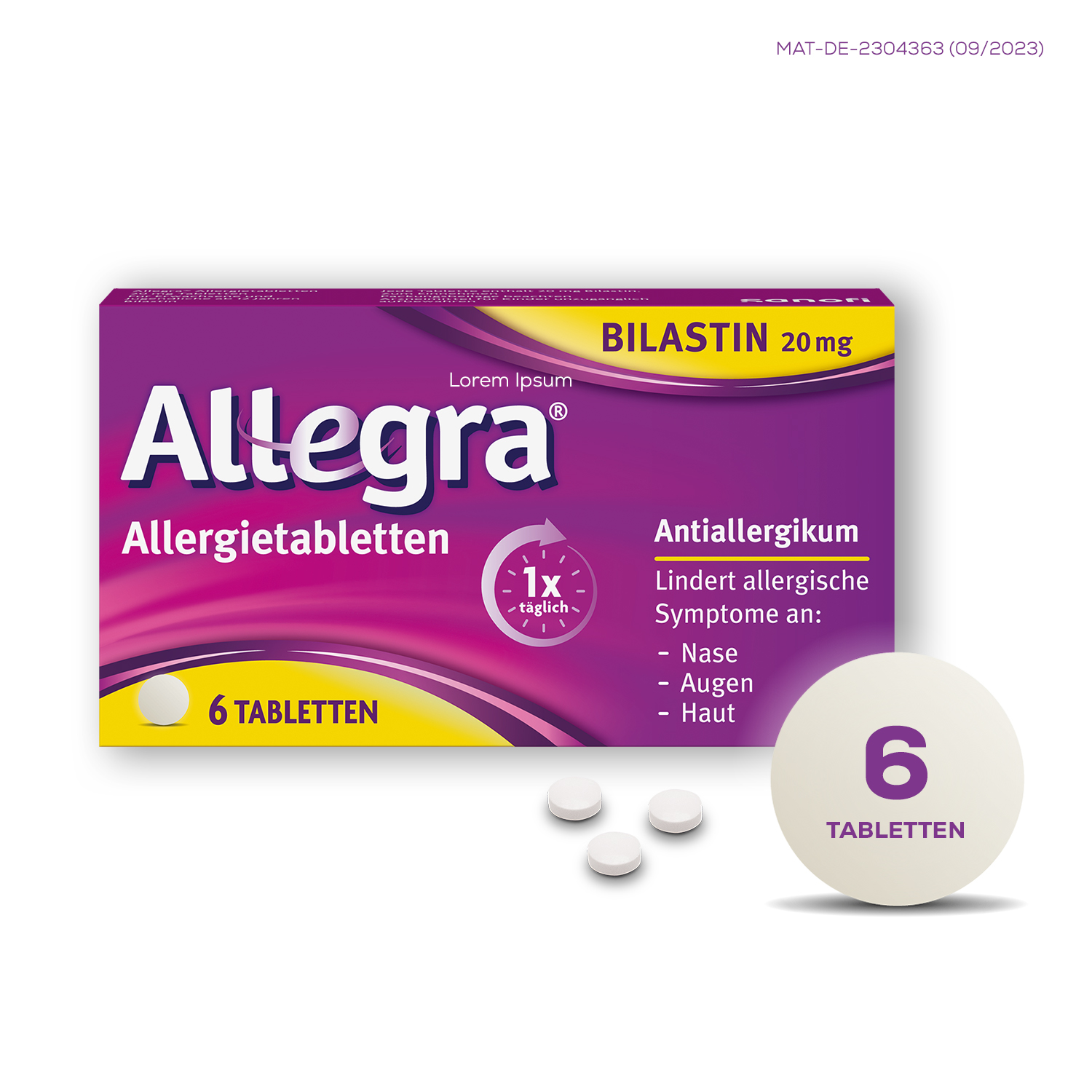 Allegra Allergietabletten - Schnell bei Heuschnupfen Abbildung für Allegra Allergietabletten - Schnell bei Heuschnupfen