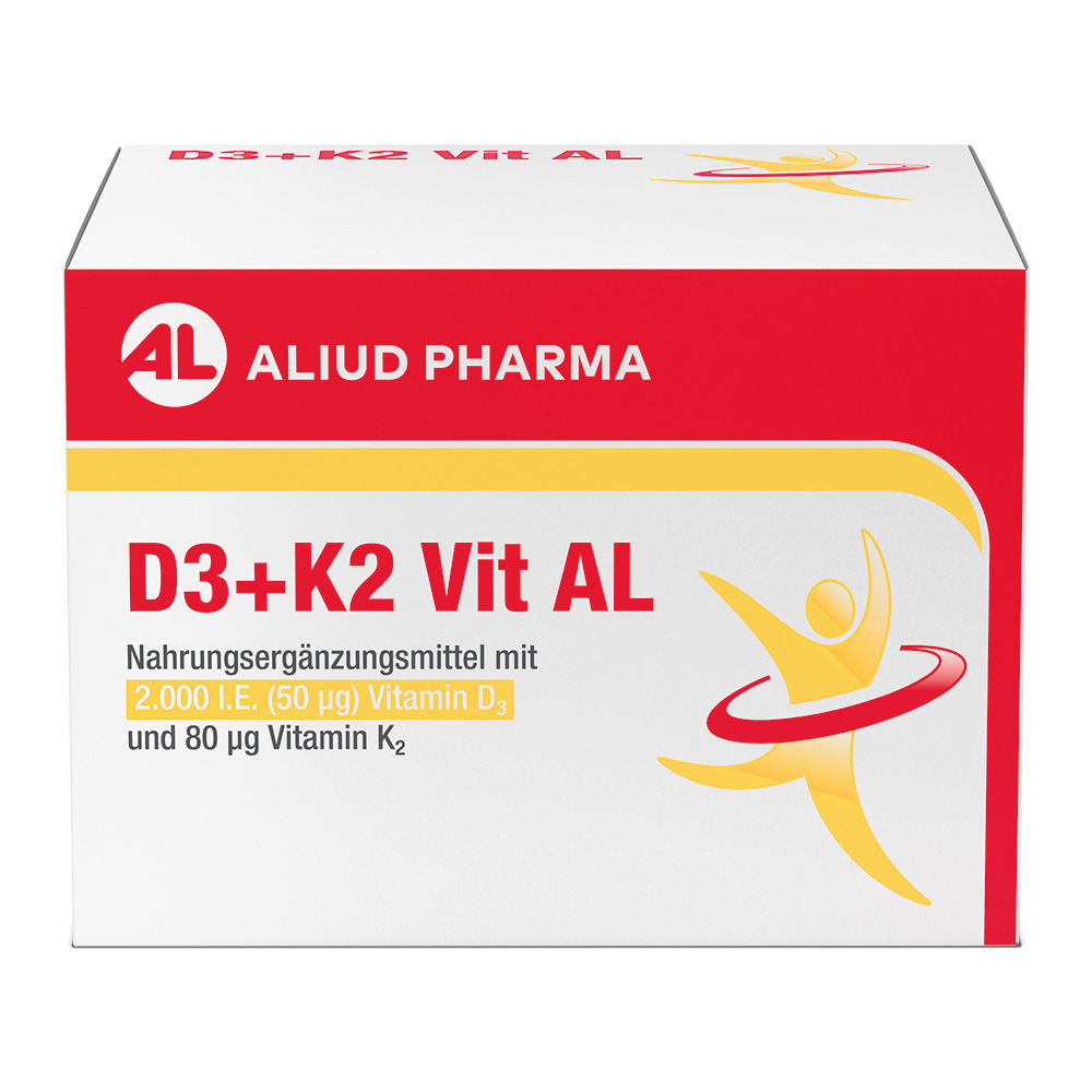 D3 + K2 Vit AL 2000 I.E. / 80 µg Kapseln: ein starkes Duo für die Knochen Abbildung für D3 + K2 Vit AL 2000 I.E. / 80 µg Kapseln: ein starkes Duo für die Knochen
