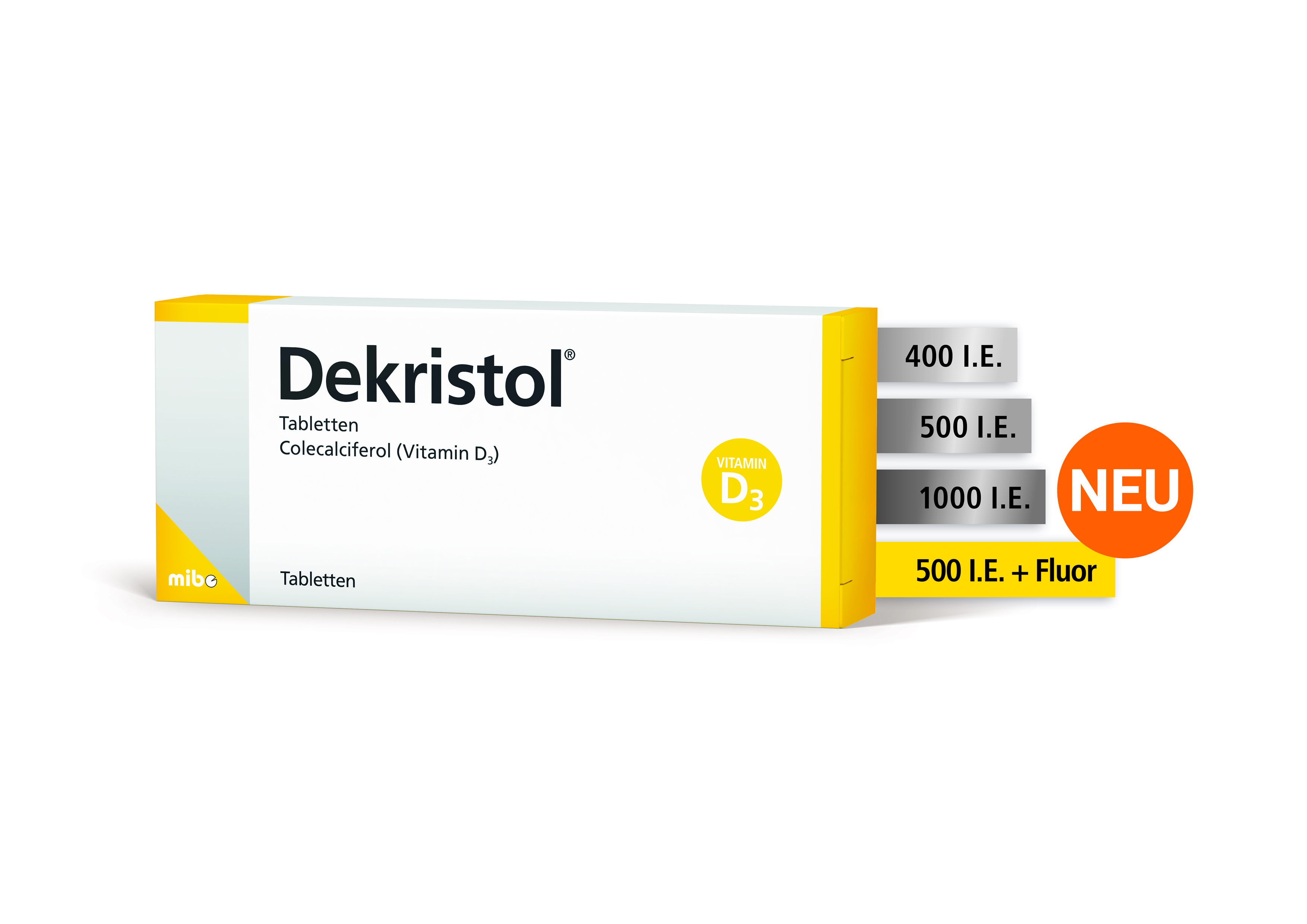DEKRISTOL Fluor 500 I.E./0,25 mg Tabletten Abbildung für DEKRISTOL Fluor 500 I.E./0,25 mg Tabletten