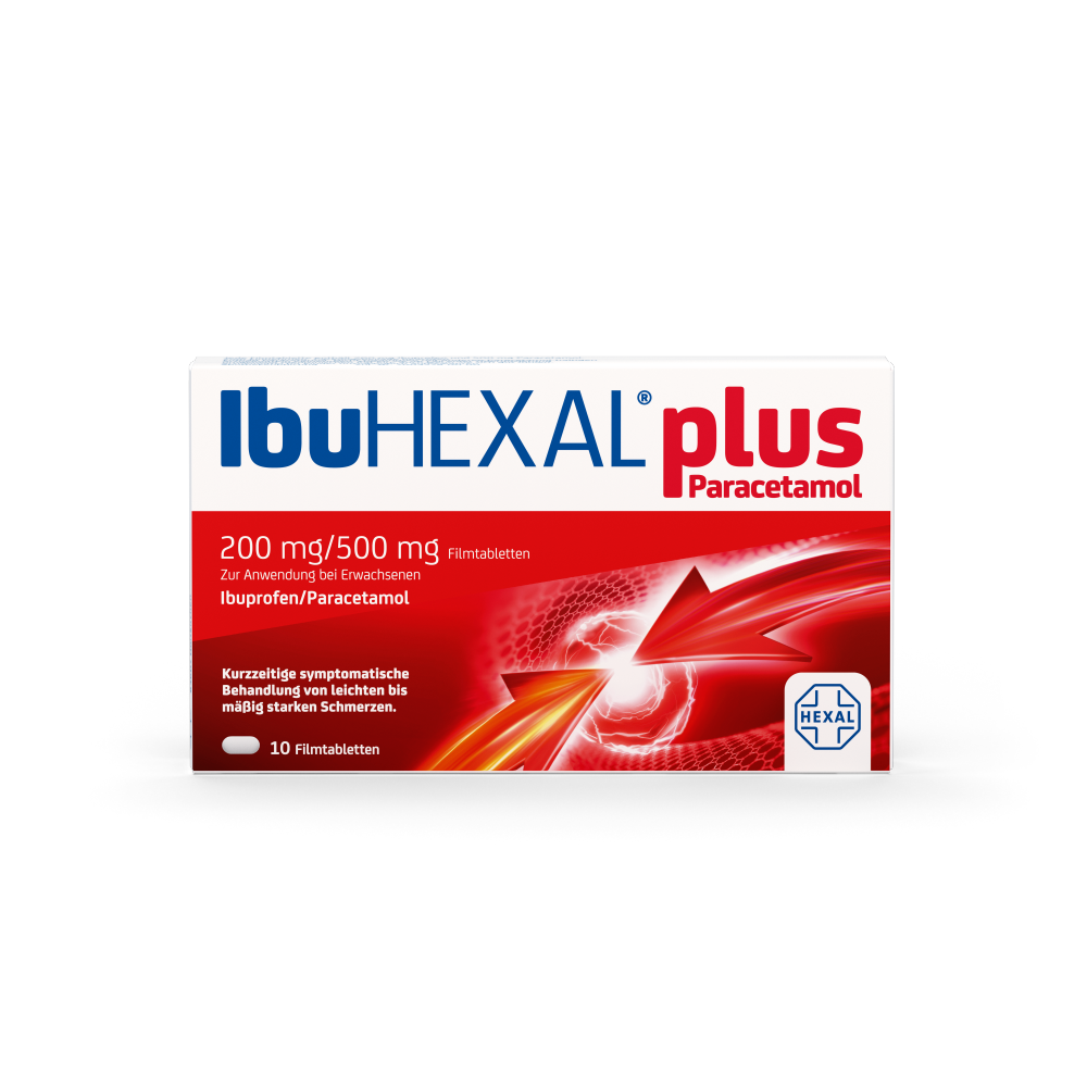 IBUHEXAL plus Paracetamol 200 mg/500 mg Filmtabl. Abbildung für IBUHEXAL plus Paracetamol 200 mg/500 mg Filmtabl.