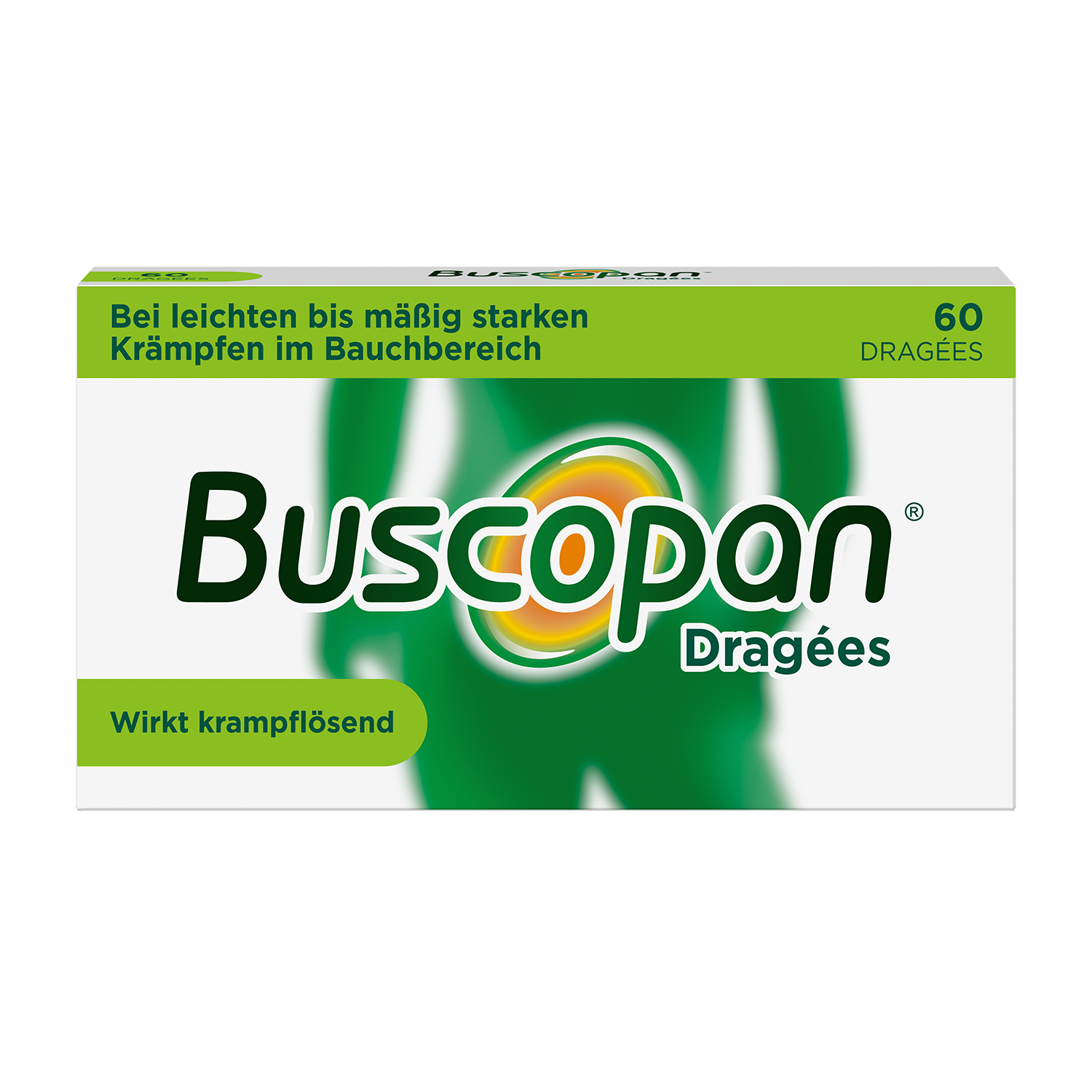 BUSCOPAN Dragées 60 Stück mit Butylscopolamin bei leichten bis mäßig starken Bauchschmerzen und Bauchkrämpfen Abbildung für BUSCOPAN Dragées 60 Stück mit Butylscopolamin bei leichten bis mäßig starken Bauchschmerzen und Bauchkrämpfen